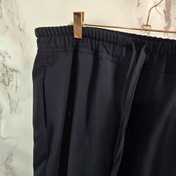 Reiss Pants Womens 8 Blue Pull On Drawstring Office Navy Elastic Commuter - Picture 2 of 12